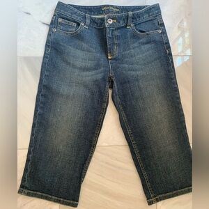 Ann Taylor Jeans Crop Modern Fit Denim Blue Women's Size 4 Petite Lindsay Waist